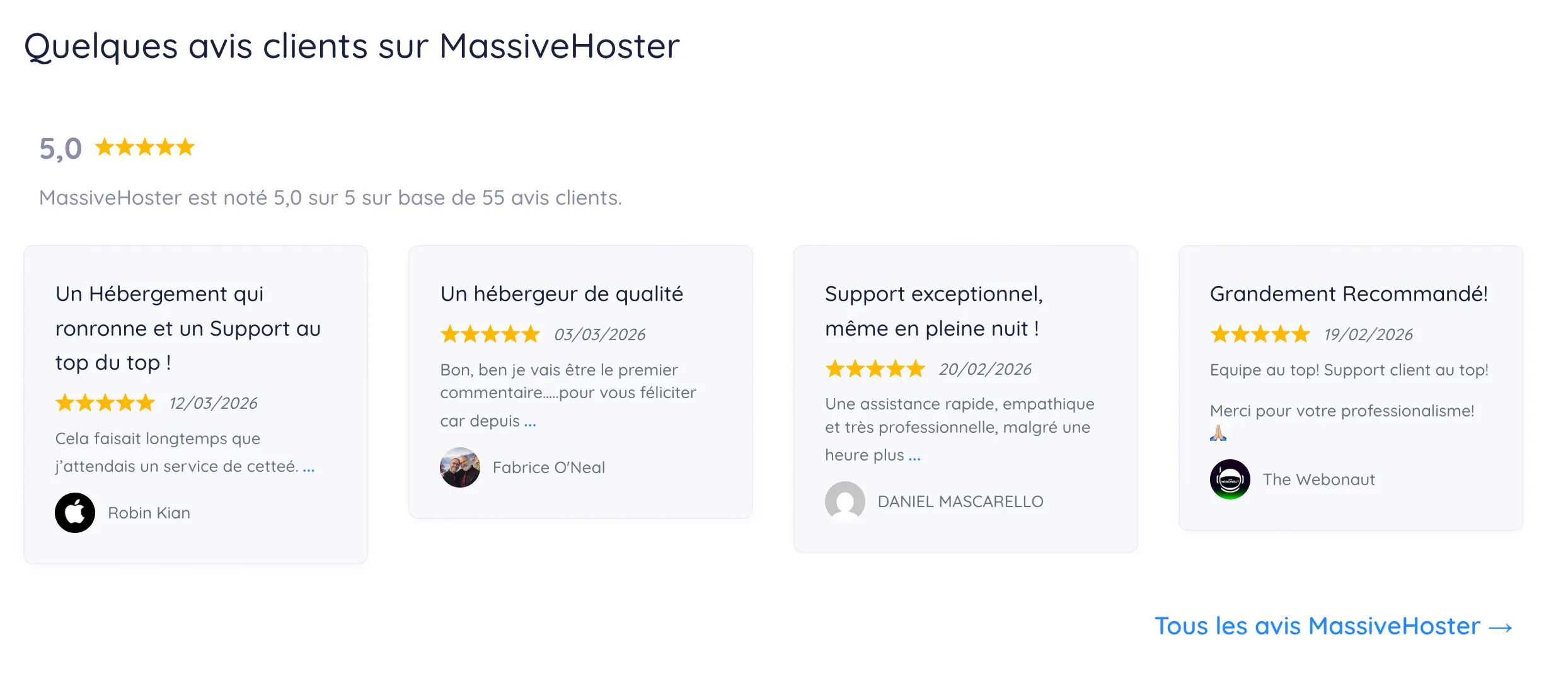Meilleur hébergeur web 2026 : le comparatif honnête (+ géolocalisation SEO) 2 massivehoster avis