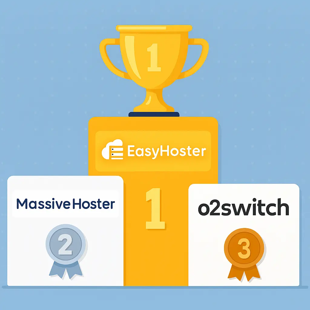 Meilleur hébergeur SEO pour 2026 : mon top 8 testé pour booster votre référencement 1 podium meilleurs hebergeurs