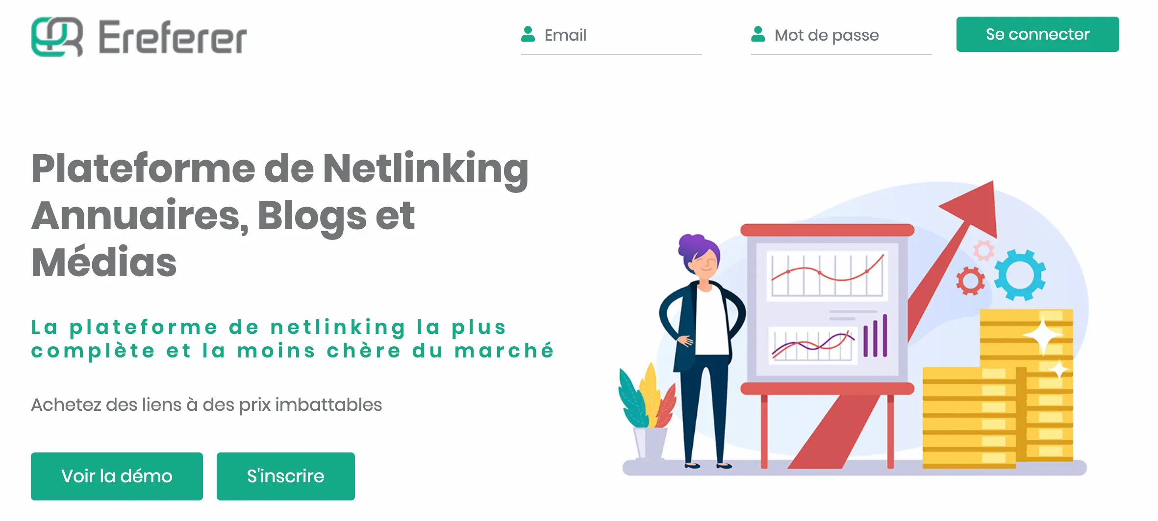Où acheter des backlinks pas chers ? Mon guide 2025 des meilleures plateformes de netlinking 4 ereferer interface