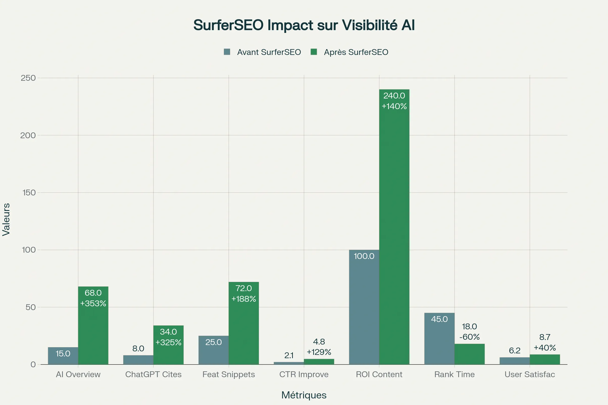 SurferSEO avis SGE 2025 : L’outil ultime pour booster sa visibilité IA et featured snippets 1 impact surfer seo sge