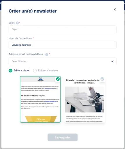 Avis Systeme.io 2026 : Le test honnête d'un Pro Augmenté 4 creer newsletter systeme io