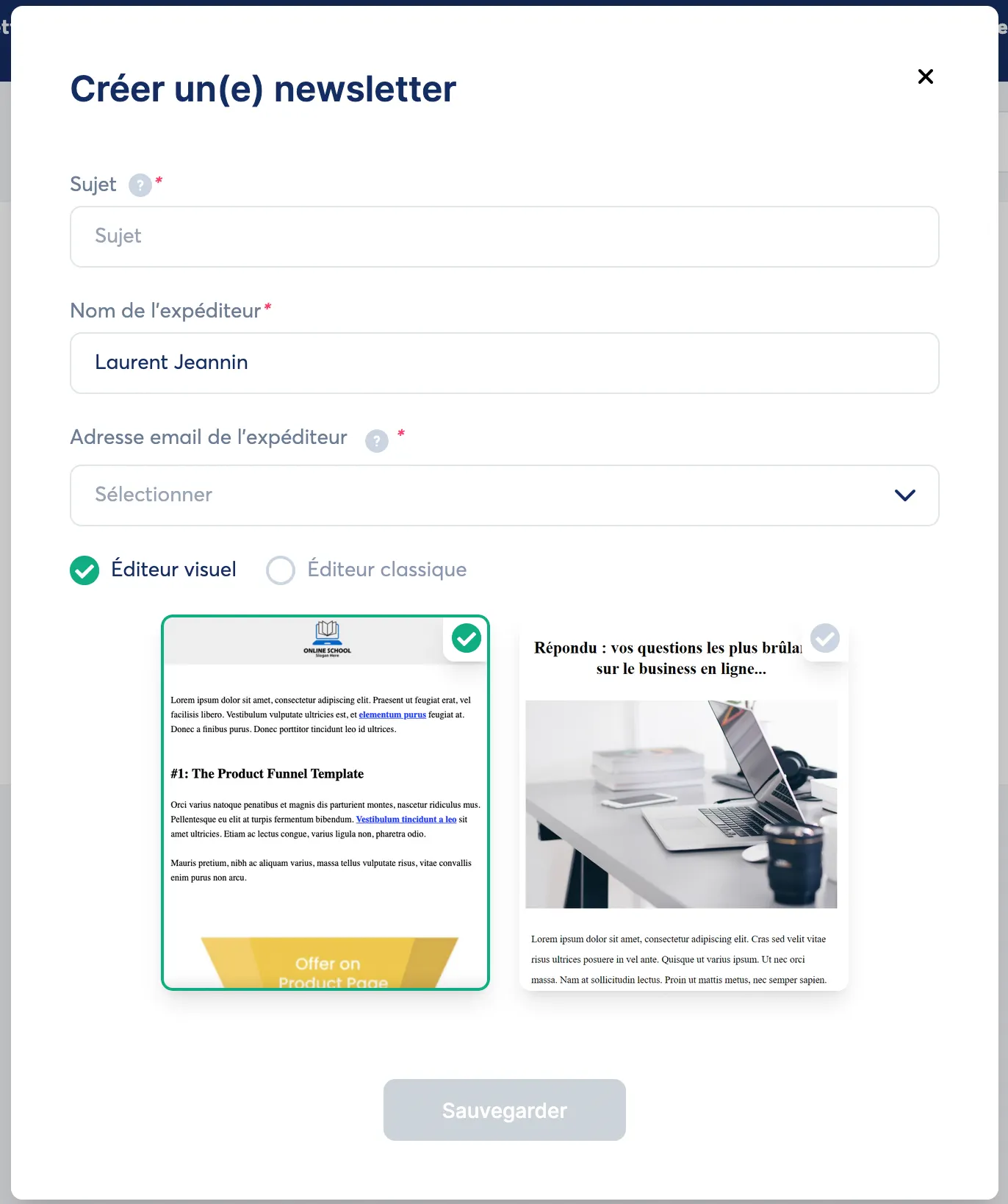 Création d une campagne email dans Systeme.io