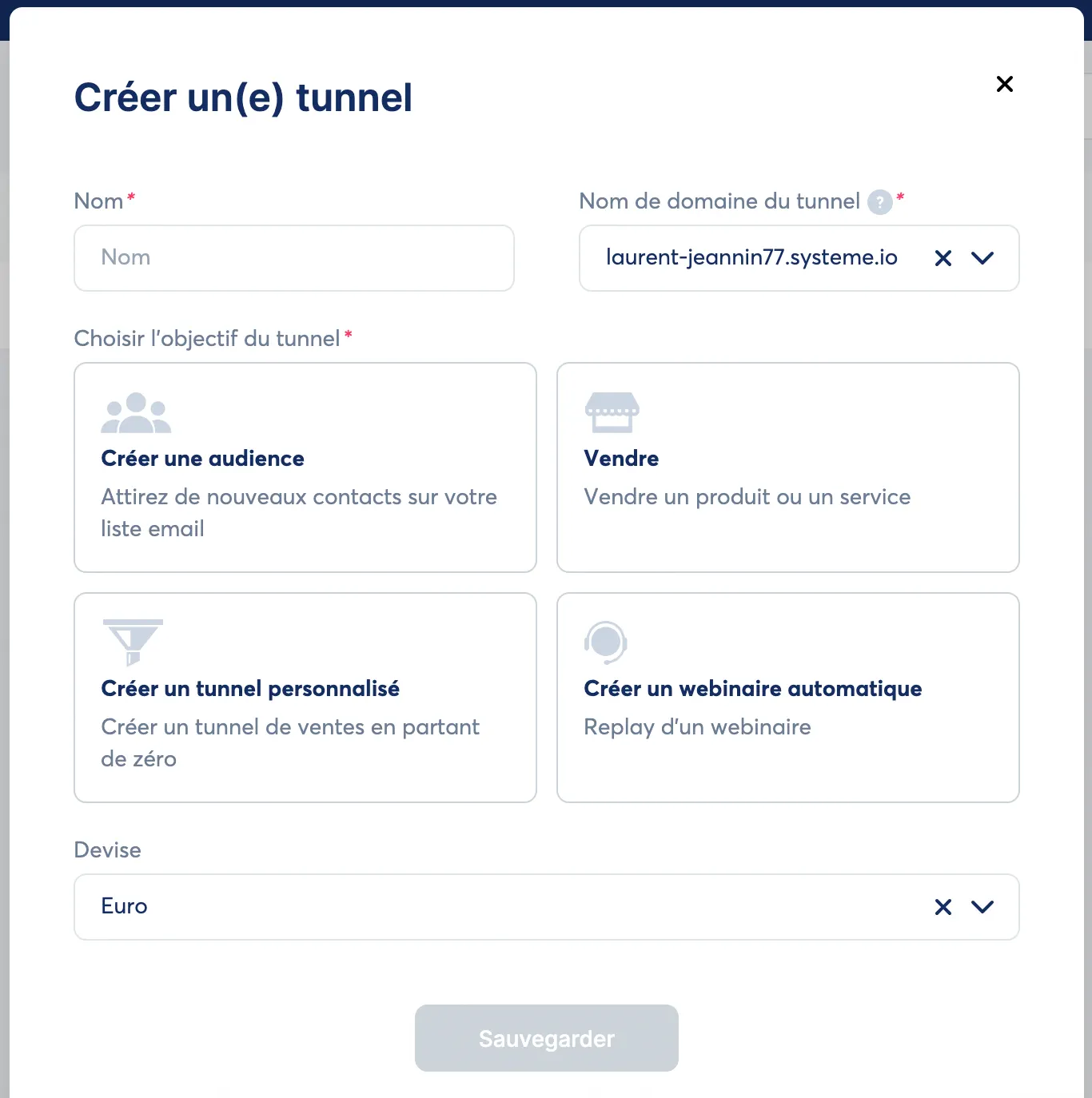 Création d un tunnel de vente dans Systeme.io