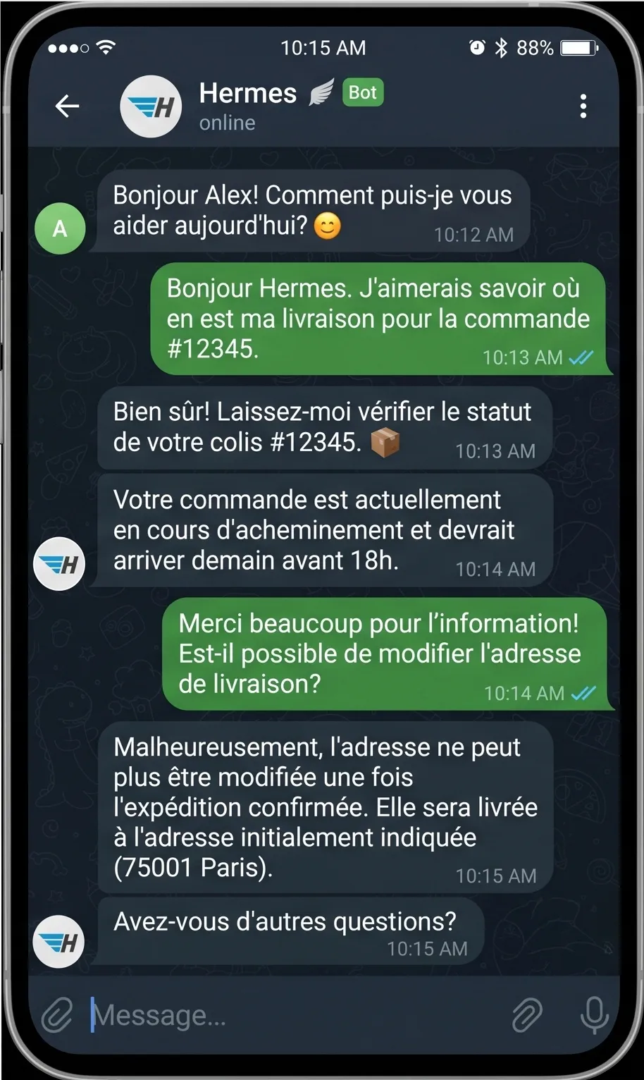 Agent IA sur VPS : le tuto 24/7 pour piloter à distance 12 Chat Telegram avec Hermes Agent : piloter son business a distance depuis son telephone