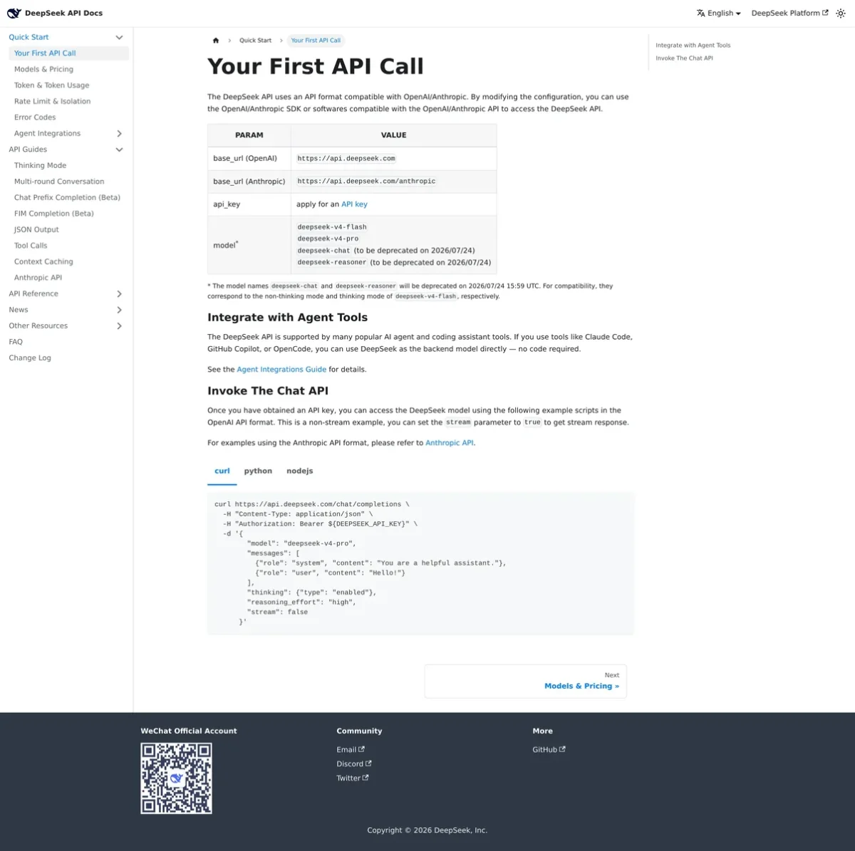 DeepSeek V4 pricing - screenshot du tableau des tarifs API