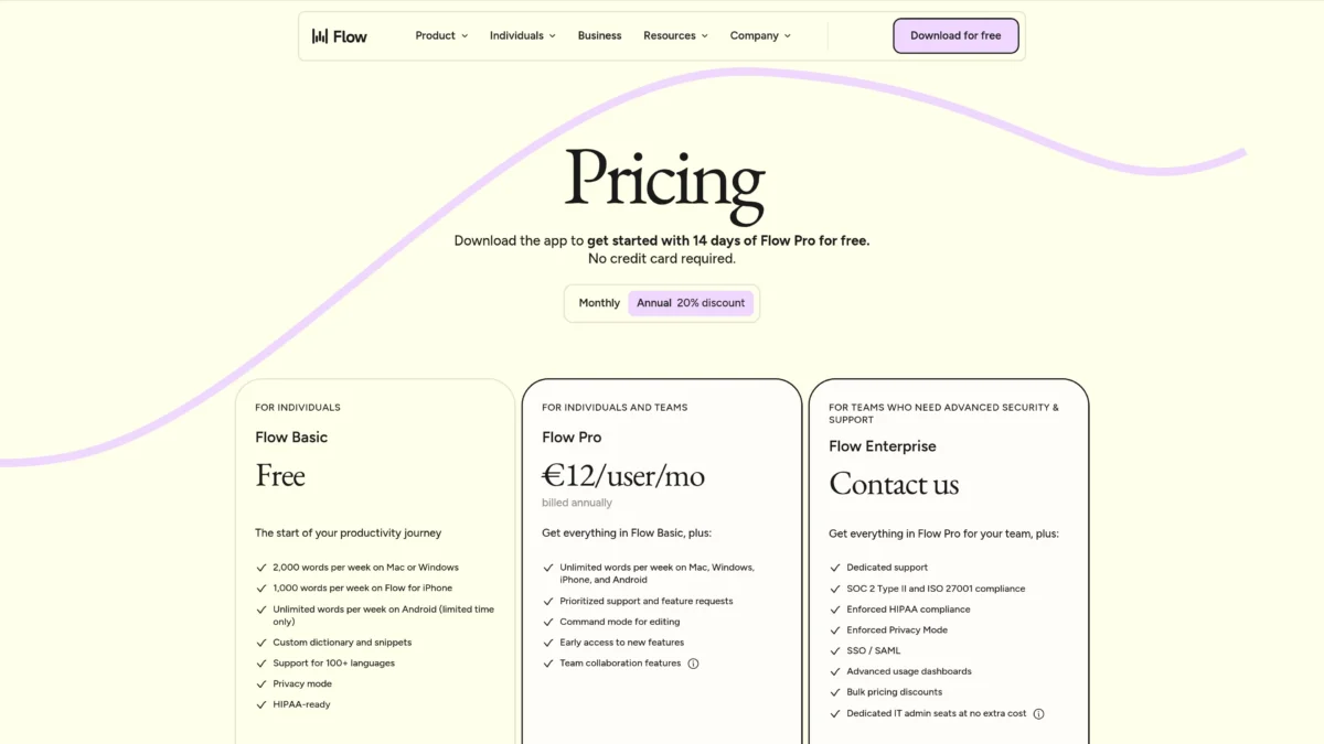 Wispr Flow : Mon Avis Complet Après 3 Mois d'Utilisation Quotidienne (2026) 1 Wispr Flow pricing plans and features
